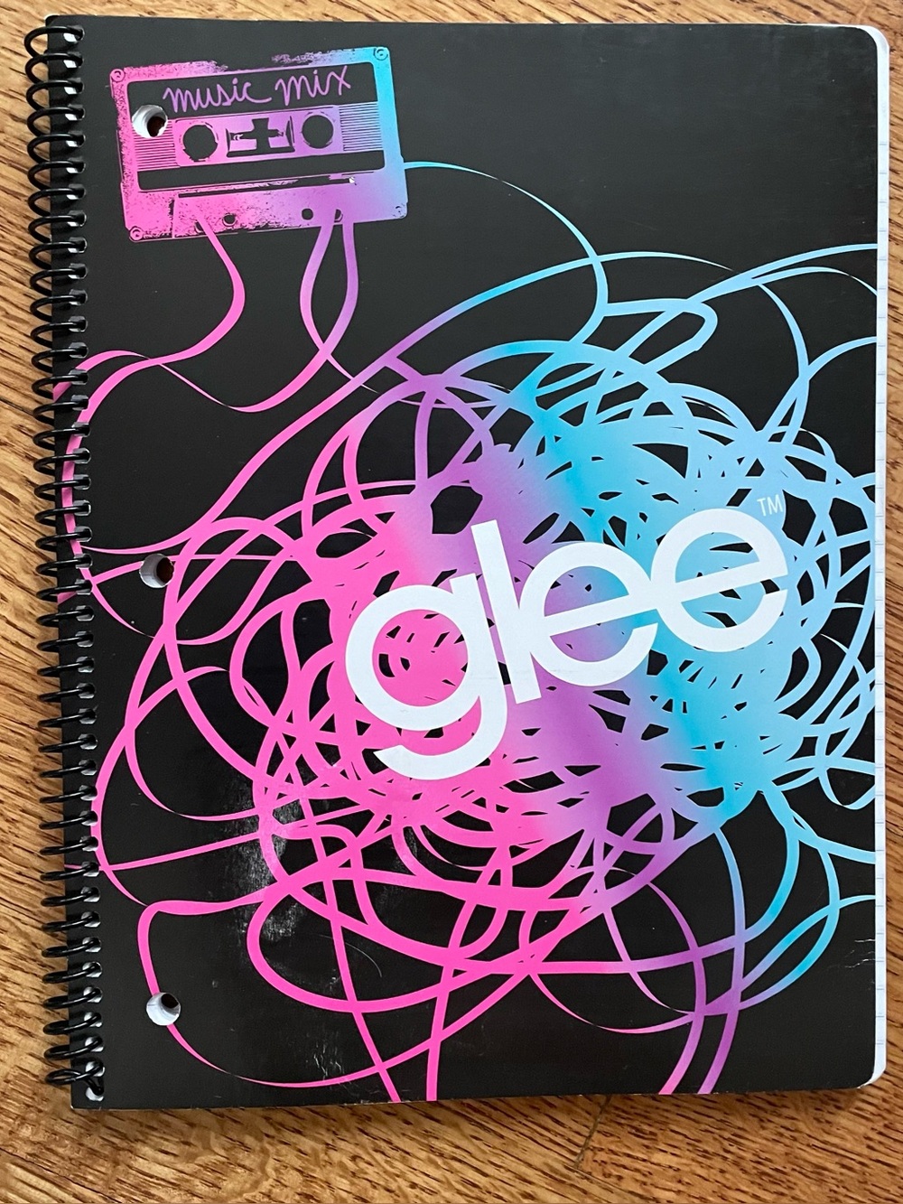 2011 Glee Spiral Notebook Lines Paper Cassette Music Mix Lined 70 Sheet Rare